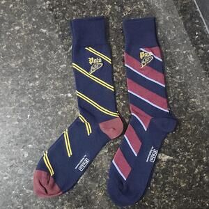 Polo Ralph Lauren Repp Stripe Trouser Socks Gothic Wing Logo Embroidered Mens